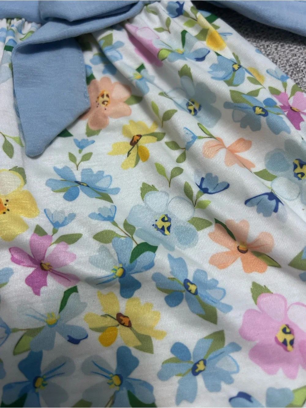 Abby & Evie Floral White Eyelet Collar Dress- Pastel Floral NWT Size 3